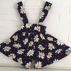 Girls Colorful Daisy Floral Kids Suspender Culotte Shorts Size 12-14